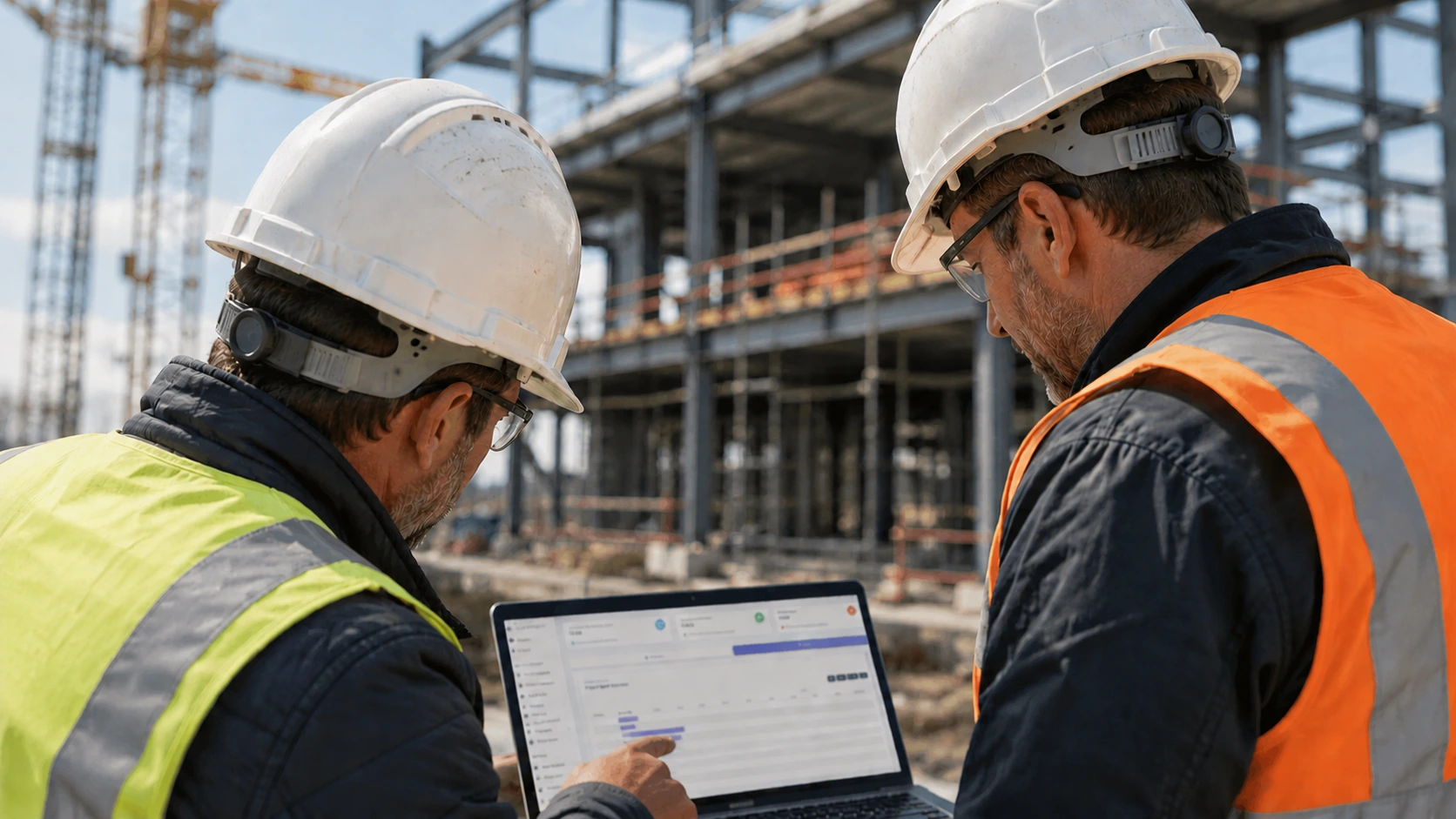 Construction schedule S-Curve and earned value management dashboard